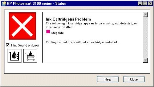 HP Printer cartridges missing